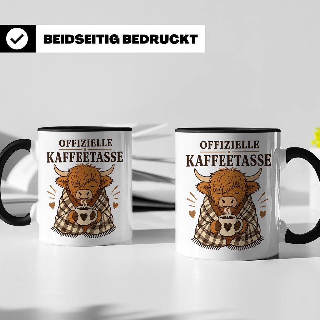 Offizielle Kaffeetasse Hochlandrind - Geschenk für Highland  – Schwarz [farbe:schwarz]