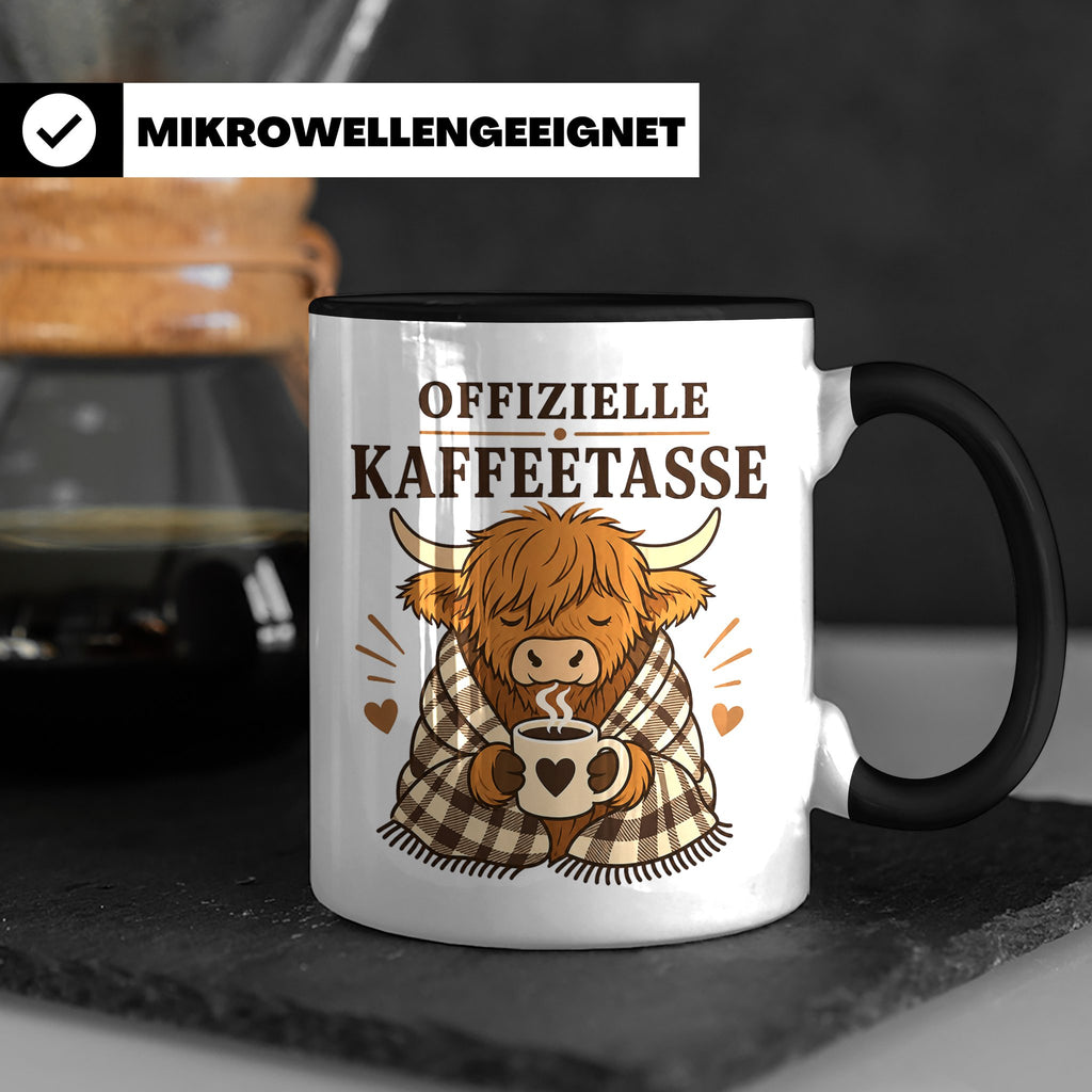 Offizielle Kaffeetasse Hochlandrind - Geschenk für Highland  – Schwarz [farbe:schwarz]