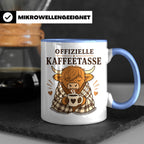 Offizielle Kaffeetasse Hochlandrind - Geschenk für Highland  – Blau [farbe:blau]
