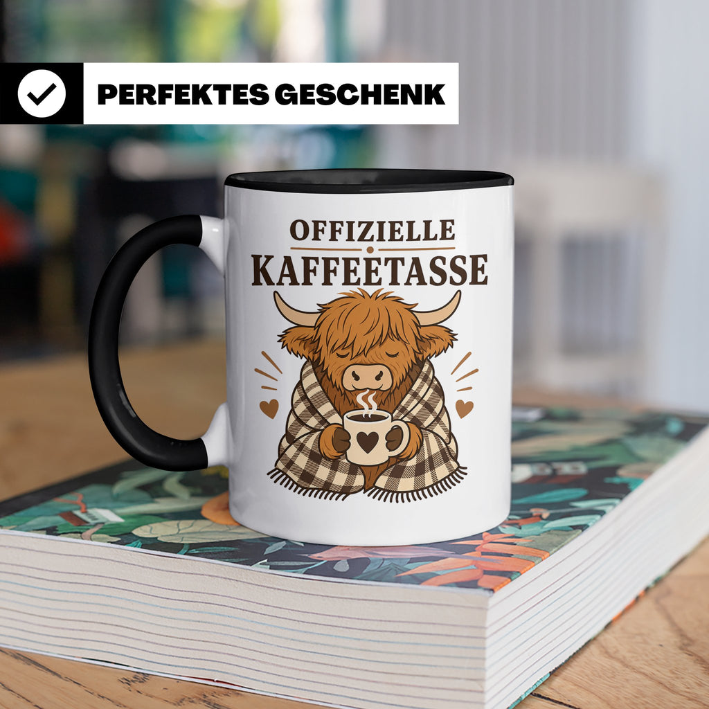 Offizielle Kaffeetasse Hochlandrind - Geschenk für Highland  – Schwarz [farbe:schwarz]