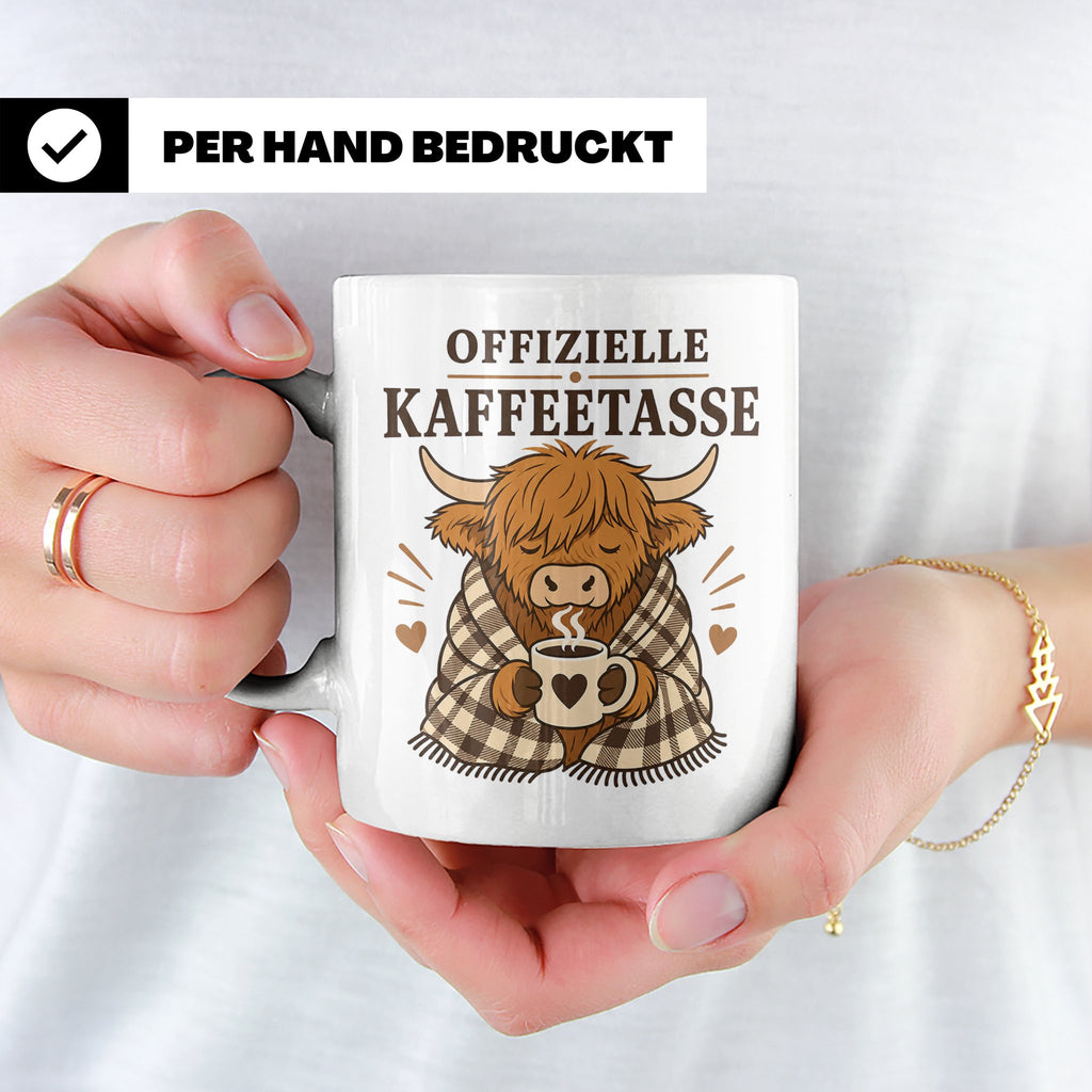 Offizielle Kaffeetasse Hochlandrind - Geschenk für Highland  – Weiß [farbe:weiß]