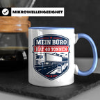 LKW Fahrer Tasse mit Spruch Mein Büro hat 40 Tonnen - Gesche – Blau [farbe:blau]