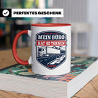 LKW Fahrer Tasse mit Spruch Mein Büro hat 40 Tonnen - Gesche – Rot [farbe:rot]