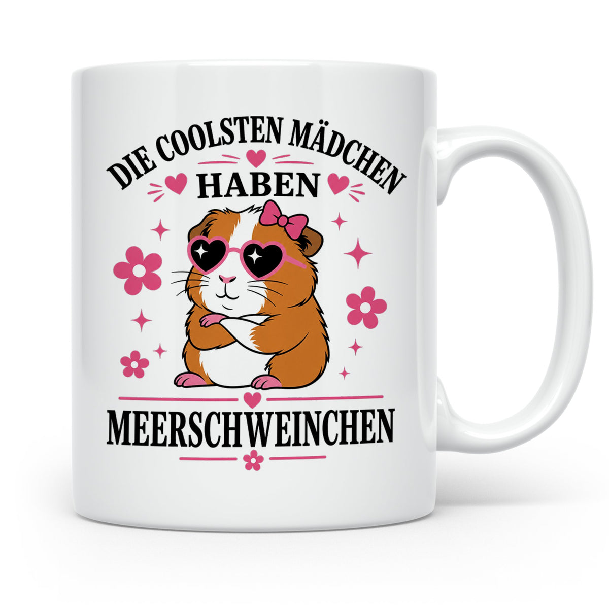 Meerschweinchen Tasse Die coolsten Mädchen haben Meerschwein – Weiß [farbe:weiß]