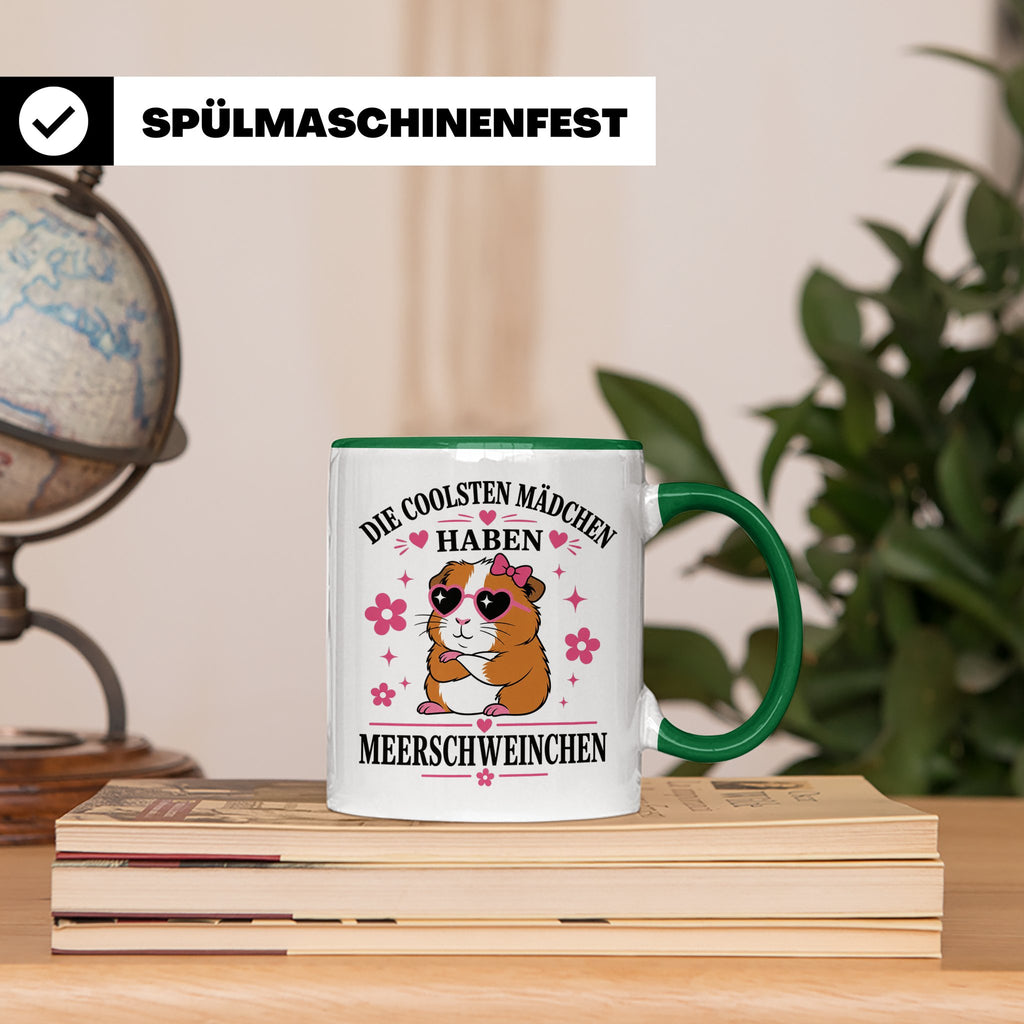 Meerschweinchen Tasse Die coolsten Mädchen haben Meerschwein – Grün [farbe:grün]