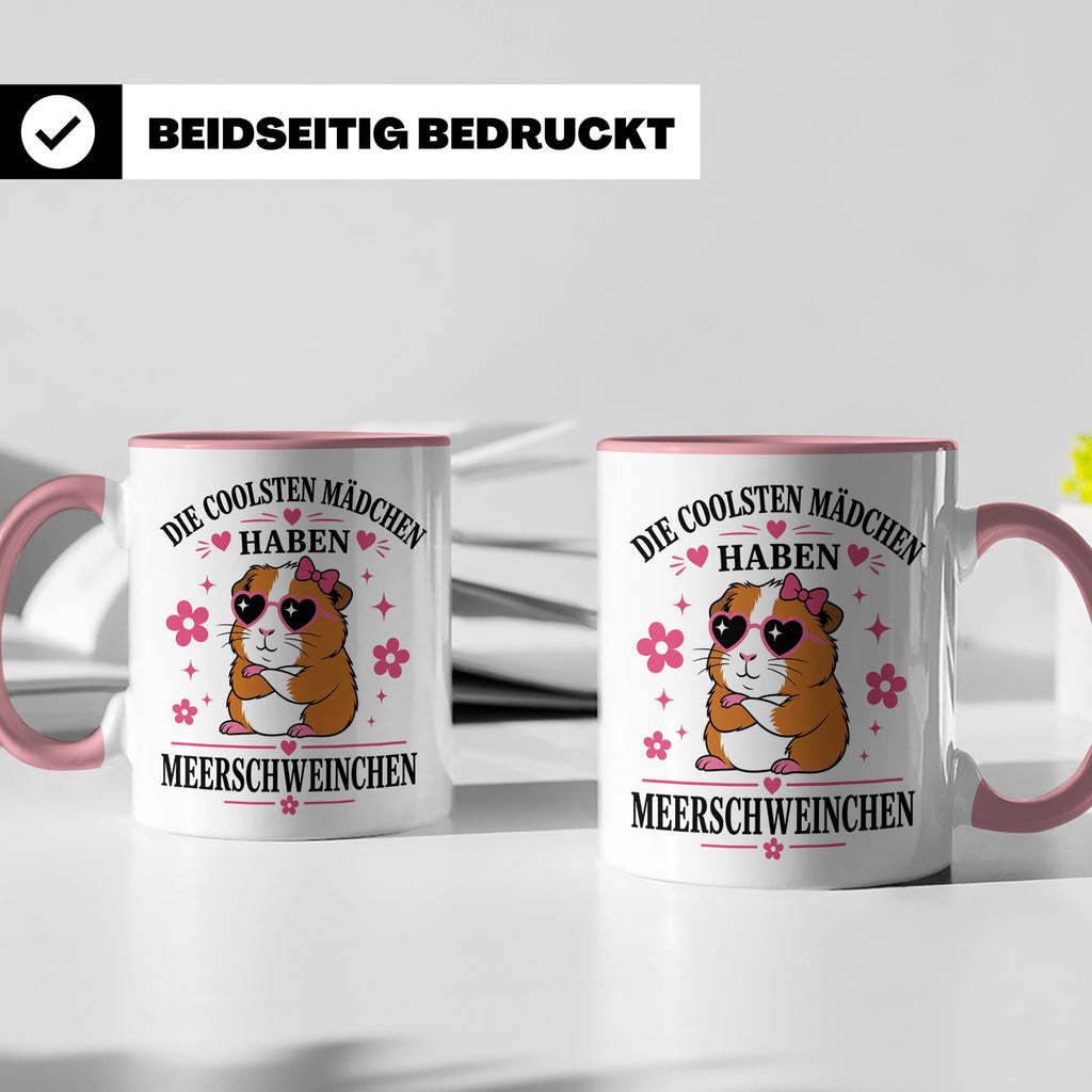 Meerschweinchen Tasse Die coolsten Mädchen haben Meerschwein – Rosa [farbe:rosa]
