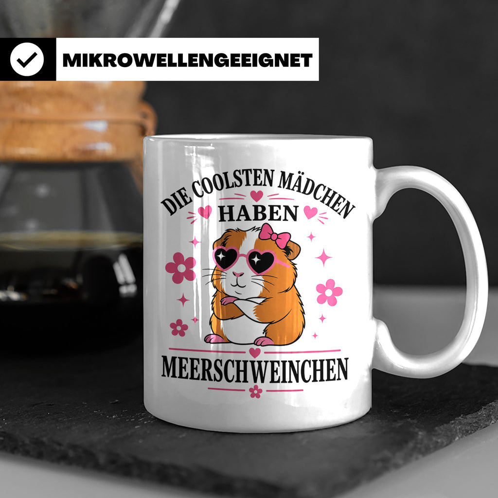 Meerschweinchen Tasse Die coolsten Mädchen haben Meerschwein – Weiß [farbe:weiß]