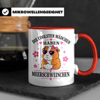 Meerschweinchen Tasse Die coolsten Mädchen haben Meerschwein – Rot [farbe:rot]