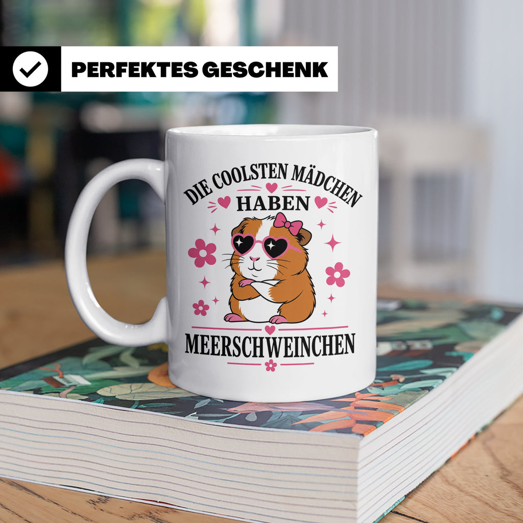 Meerschweinchen Tasse Die coolsten Mädchen haben Meerschwein – Weiß [farbe:weiß]
