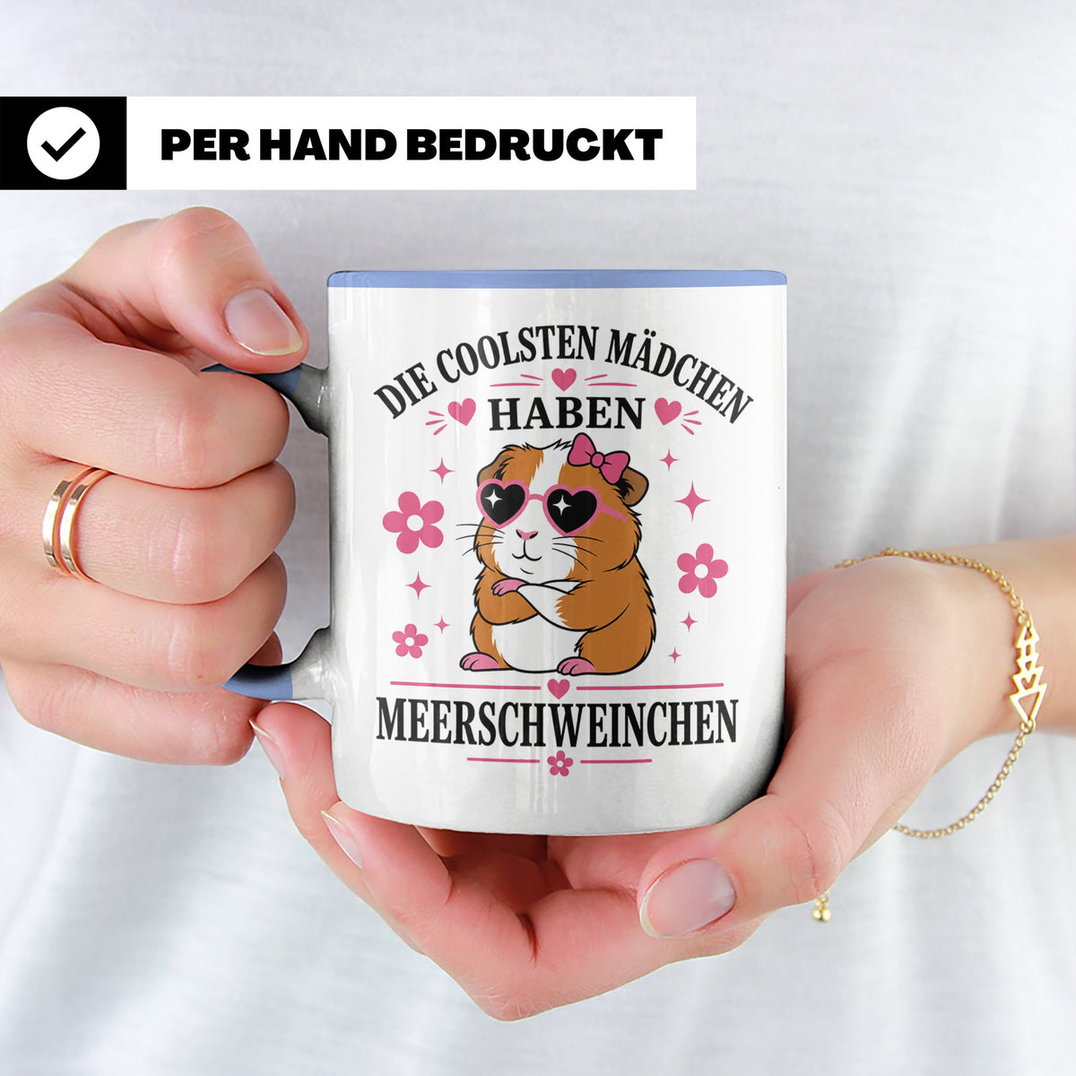 Meerschweinchen Tasse Die coolsten Mädchen haben Meerschwein – Blau [farbe:blau]