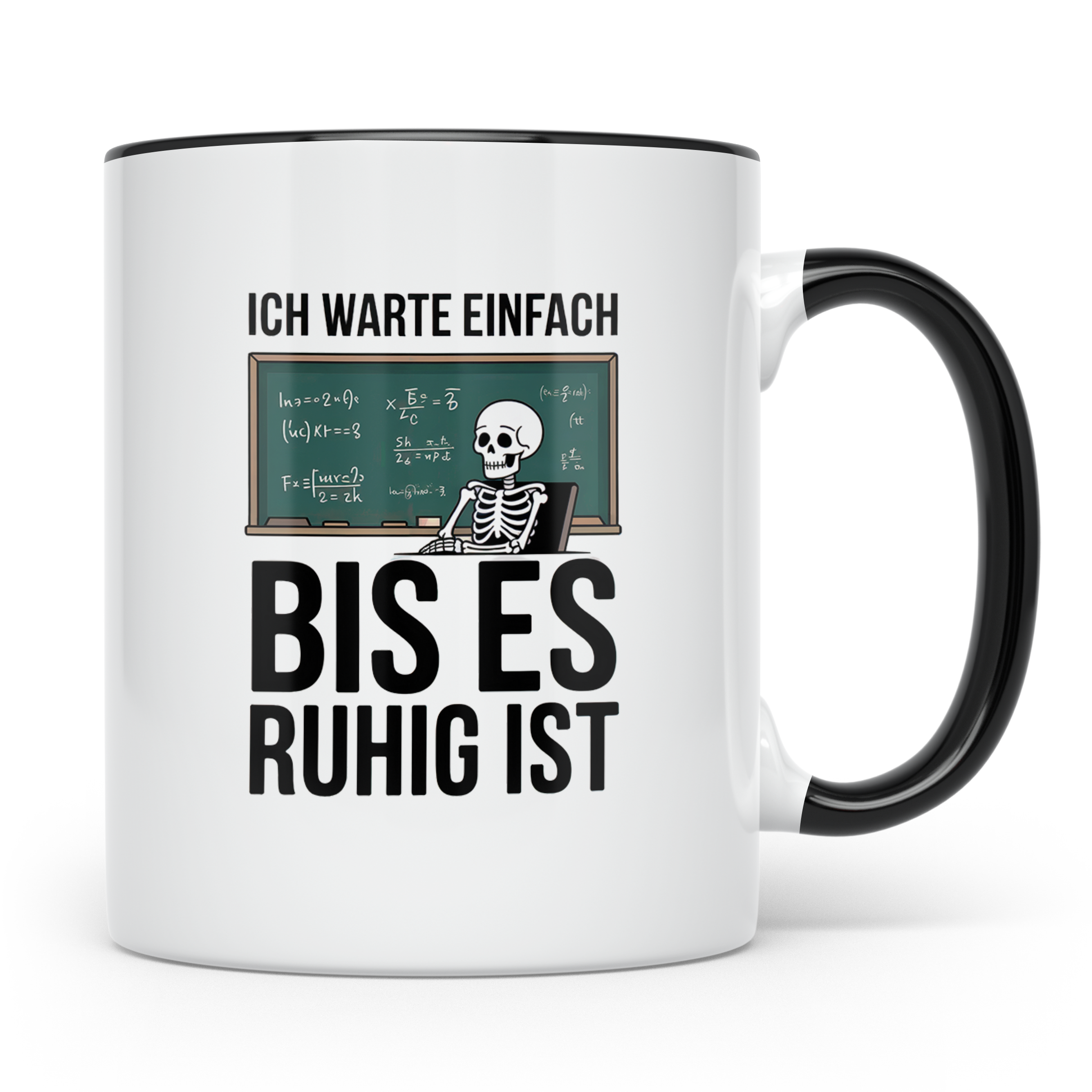 Ich warte bis es ruhig ist Tasse - Physik Mathe Lehrer Stude – Schwarz [farbe:schwarz]