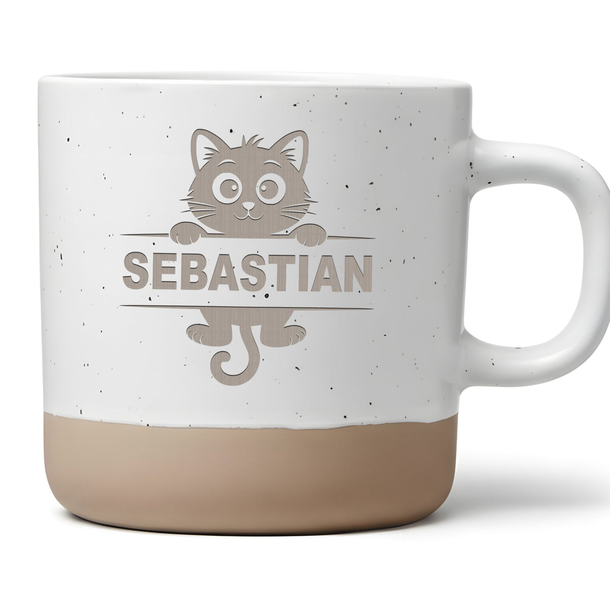 Tasse mit Name - Süße Katze Kaffeetasse personalisiert - Namensbecher für Kinder & Katzenfans - Geschenkidee Katzenmotiv Becher