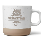 Tasse mit Name - Süße Katze Kaffeetasse personalisiert - Namensbecher für Kinder & Katzenfans - Geschenkidee Katzenmotiv Becher