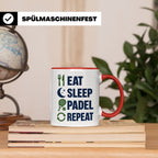 Eat Sleep Padel Repeat Tasse - Geschenk für Padelspieler Pad – Rot [farbe:rot]