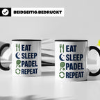 Eat Sleep Padel Repeat Tasse - Geschenk für Padelspieler Pad – Schwarz [farbe:schwarz]