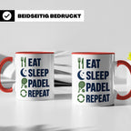 Eat Sleep Padel Repeat Tasse - Geschenk für Padelspieler Pad – Rot [farbe:rot]