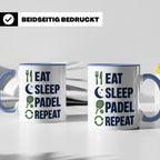 Eat Sleep Padel Repeat Tasse - Geschenk für Padelspieler Pad – Blau [farbe:blau]