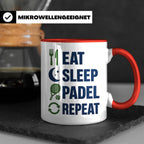 Eat Sleep Padel Repeat Tasse - Geschenk für Padelspieler Pad – Rot [farbe:rot]
