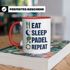 Eat Sleep Padel Repeat Tasse - Geschenk für Padelspieler Pad – Rot [farbe:rot]