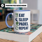 Eat Sleep Padel Repeat Tasse - Geschenk für Padelspieler Pad – Blau [farbe:blau]