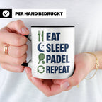 Eat Sleep Padel Repeat Tasse - Geschenk für Padelspieler Pad – Schwarz [farbe:schwarz]