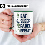 Eat Sleep Padel Repeat Tasse - Geschenk für Padelspieler Pad – Grün [farbe:grün]