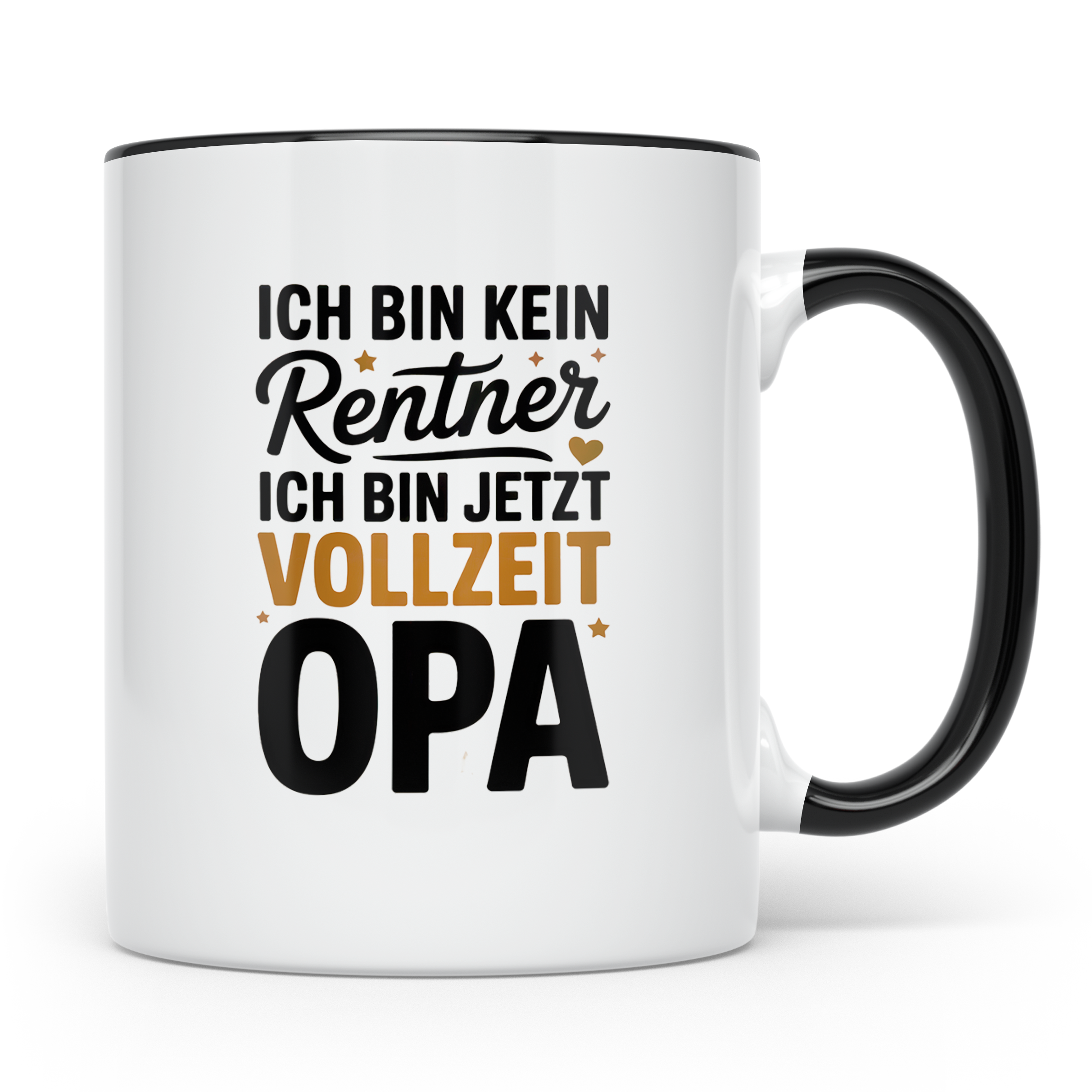 Vollzeit Opa Kaffeetasse - Ich bin kein Rentner mehr! Gesche – Schwarz [farbe:schwarz]