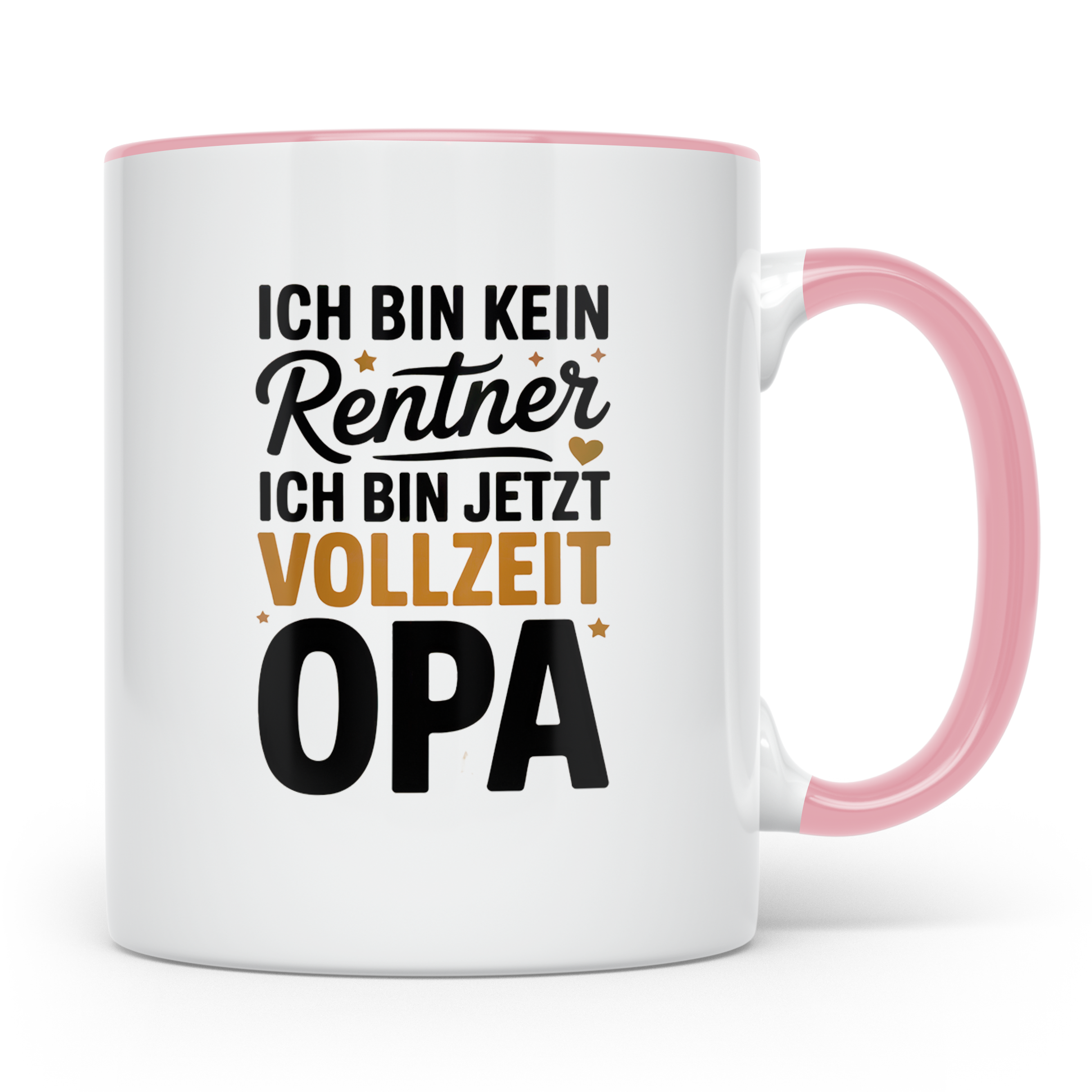 Vollzeit Opa Kaffeetasse - Ich bin kein Rentner mehr! Gesche – Rosa [farbe:rosa]