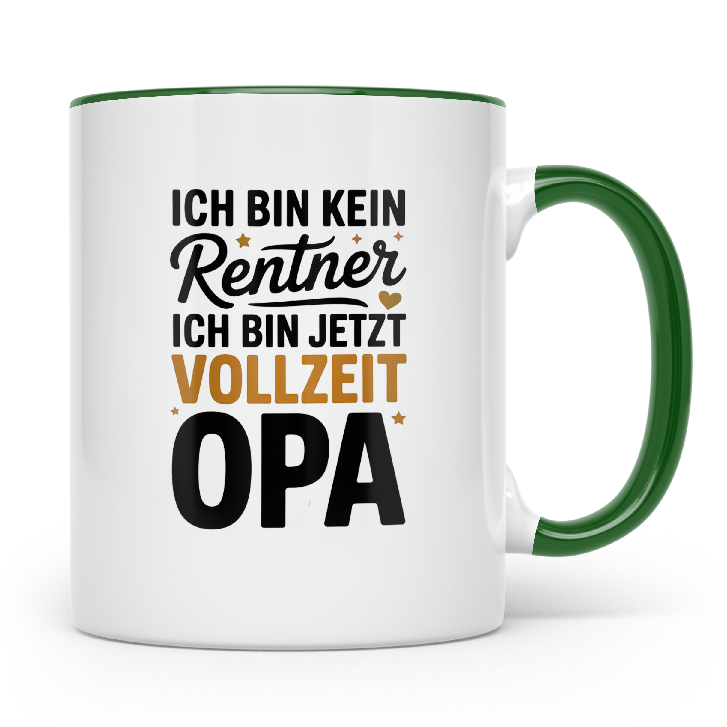 Vollzeit Opa Kaffeetasse - Ich bin kein Rentner mehr! Gesche – Grün [farbe:grün]