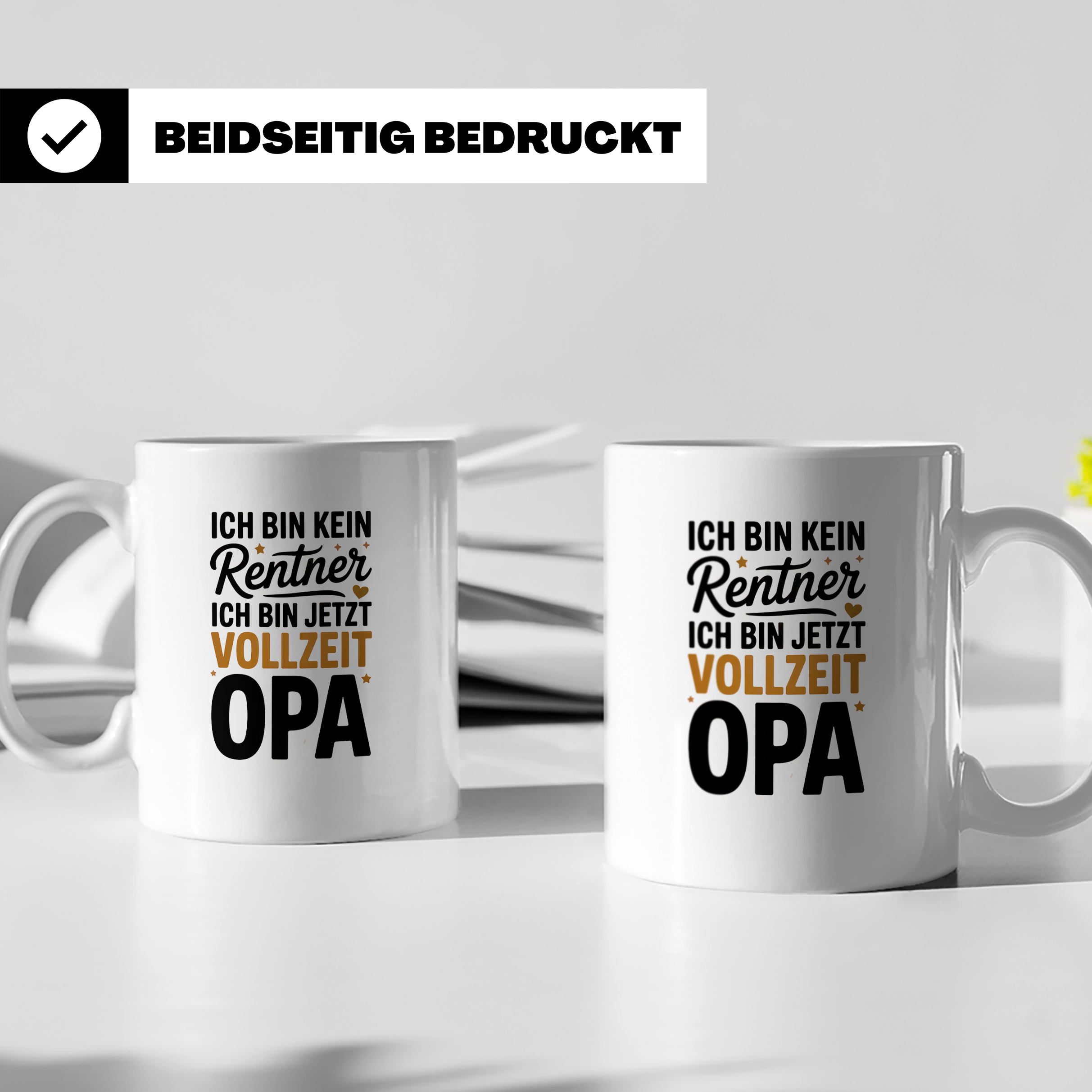 Vollzeit Opa Kaffeetasse - Ich bin kein Rentner mehr! Gesche – Weiß [farbe:weiß]