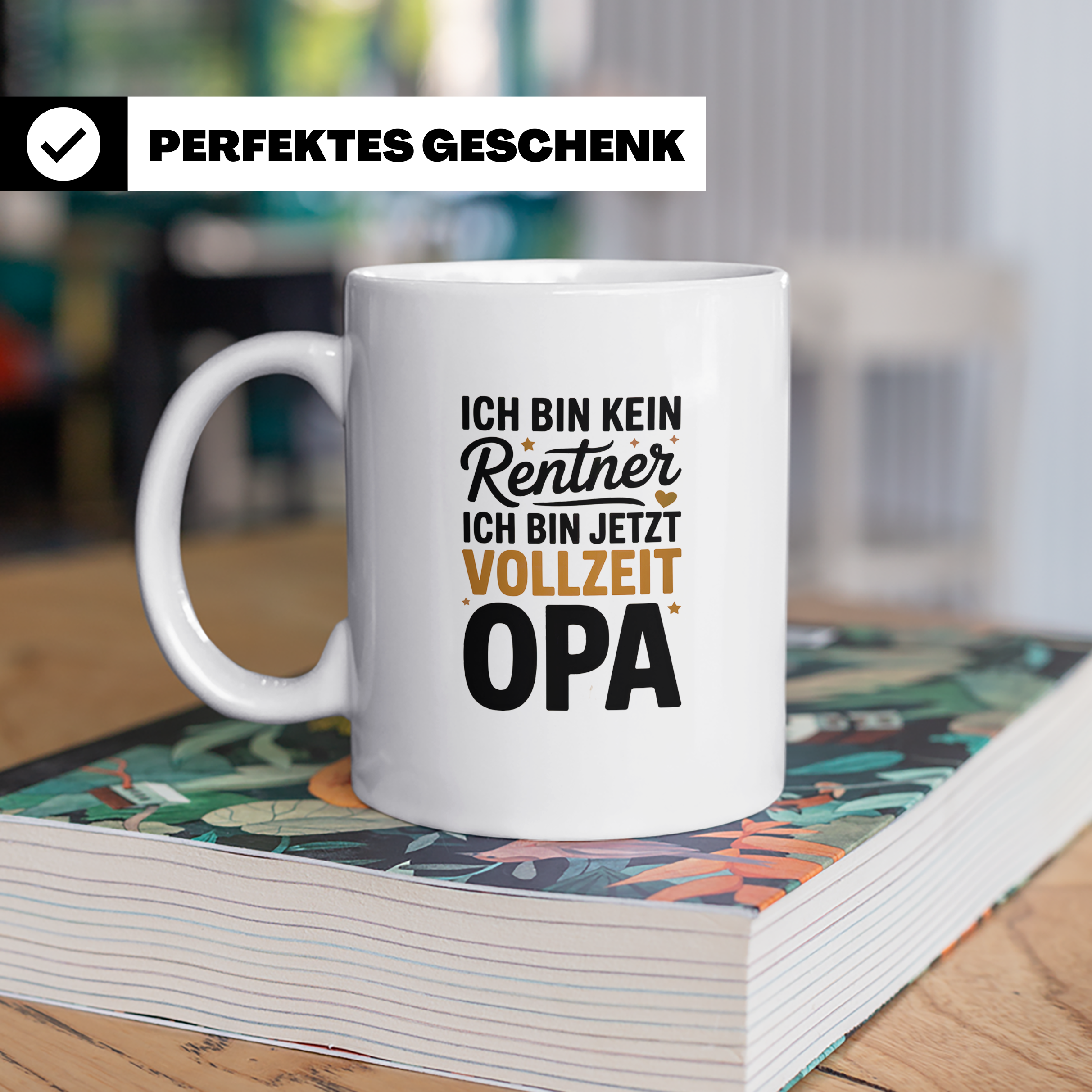 Vollzeit Opa Kaffeetasse - Ich bin kein Rentner mehr! Gesche – Weiß [farbe:weiß]