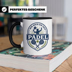 Padel Tasse mit Spruch Nur noch ein Satz - Geschenk für Pade – Schwarz [farbe:schwarz]