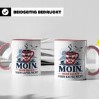 Moin Tasse mit Spruch Mehr sag ich vorm Kaffee nicht - Lusti – Rosa [farbe:rosa]