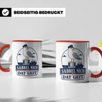 Plattdeutsch Tasse mit Spruch Sabbel nich dat geit - Geschen – Rot [farbe:rot]
