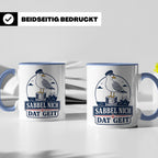Plattdeutsch Tasse mit Spruch Sabbel nich dat geit - Geschen – Blau [farbe:blau]