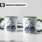 Plattdeutsch Tasse mit Spruch Sabbel nich dat geit - Geschen – Grün [farbe:grün]