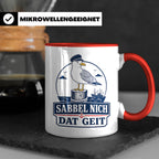 Plattdeutsch Tasse mit Spruch Sabbel nich dat geit - Geschen – Rot [farbe:rot]