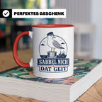 Plattdeutsch Tasse mit Spruch Sabbel nich dat geit - Geschen – Rot [farbe:rot]