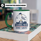 Plattdeutsch Tasse mit Spruch Sabbel nich dat geit - Geschen – Grün [farbe:grün]