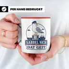 Plattdeutsch Tasse mit Spruch Sabbel nich dat geit - Geschen – Rot [farbe:rot]