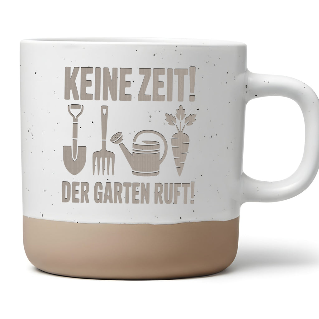 Keine Zeit der Garten ruft Tasse, Lustiges Geschenk für Gärtner & Hobbygärtner, Kaffeetasse Gartenliebe, Becher mit Spruch Gärtnerin Geschenk