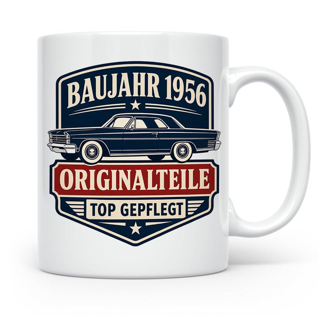 Baujahr 1956 Tasse Originalteile top gepflegt - Geschenk zum – Weiß [farbe:weiß]