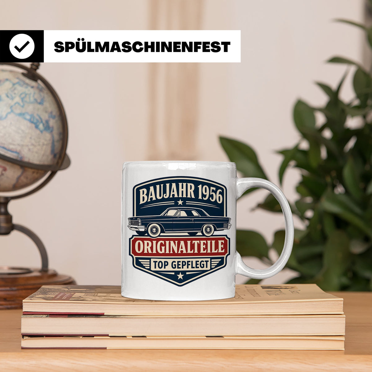 Baujahr 1956 Tasse Originalteile top gepflegt - Geschenk zum – Weiß [farbe:weiß]