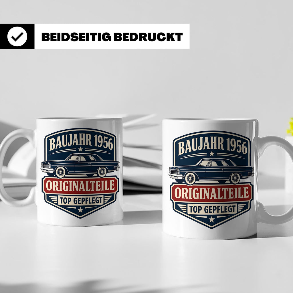 Baujahr 1956 Tasse Originalteile top gepflegt - Geschenk zum – Weiß [farbe:weiß]
