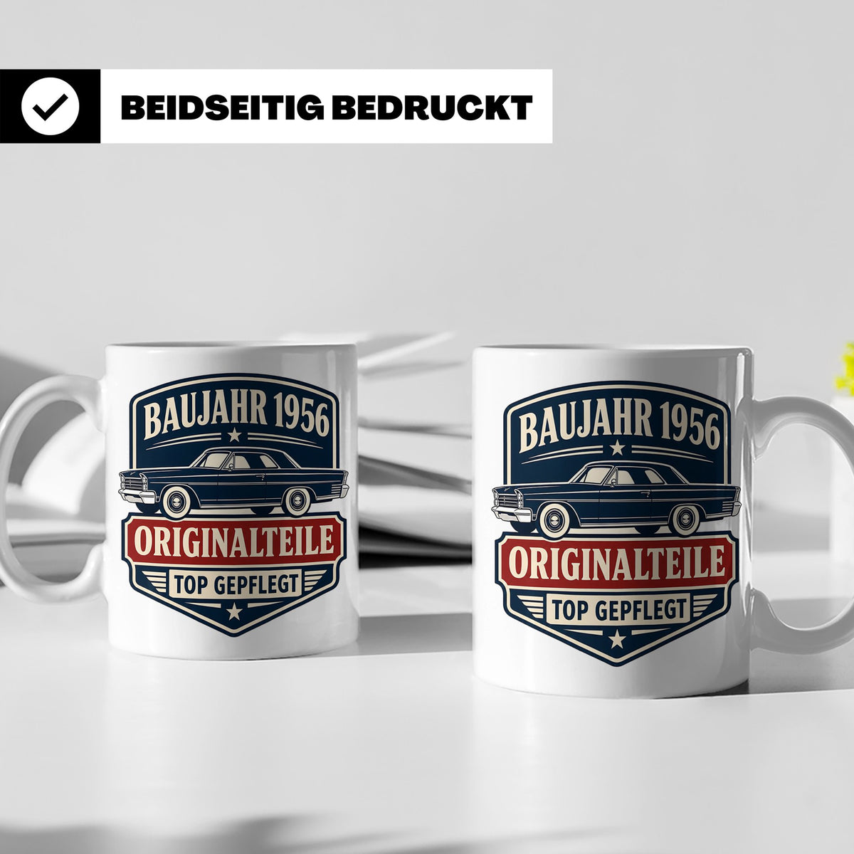 Baujahr 1956 Tasse Originalteile top gepflegt - Geschenk zum – Weiß [farbe:weiß]