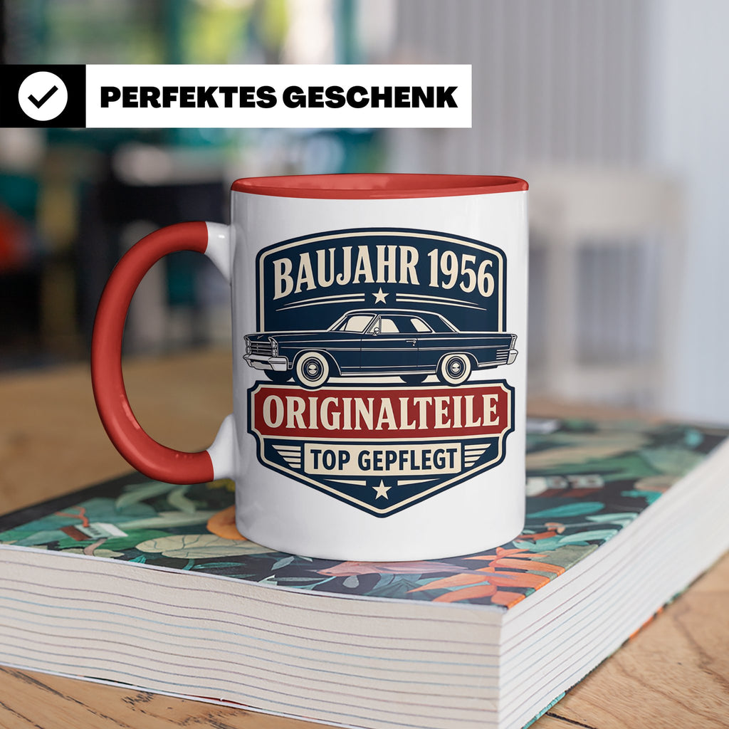 Baujahr 1956 Tasse Originalteile top gepflegt - Geschenk zum – Rot [farbe:rot]