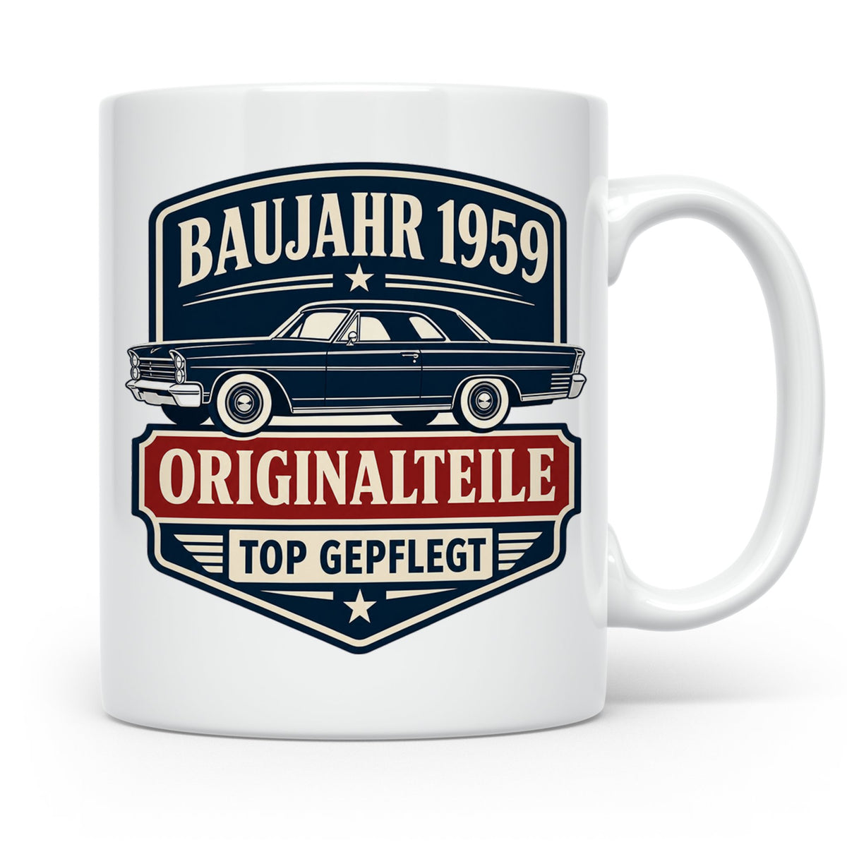 Baujahr 1959 Tasse Originalteile top gepflegt - Geschenk zum – Weiß [farbe:weiß]