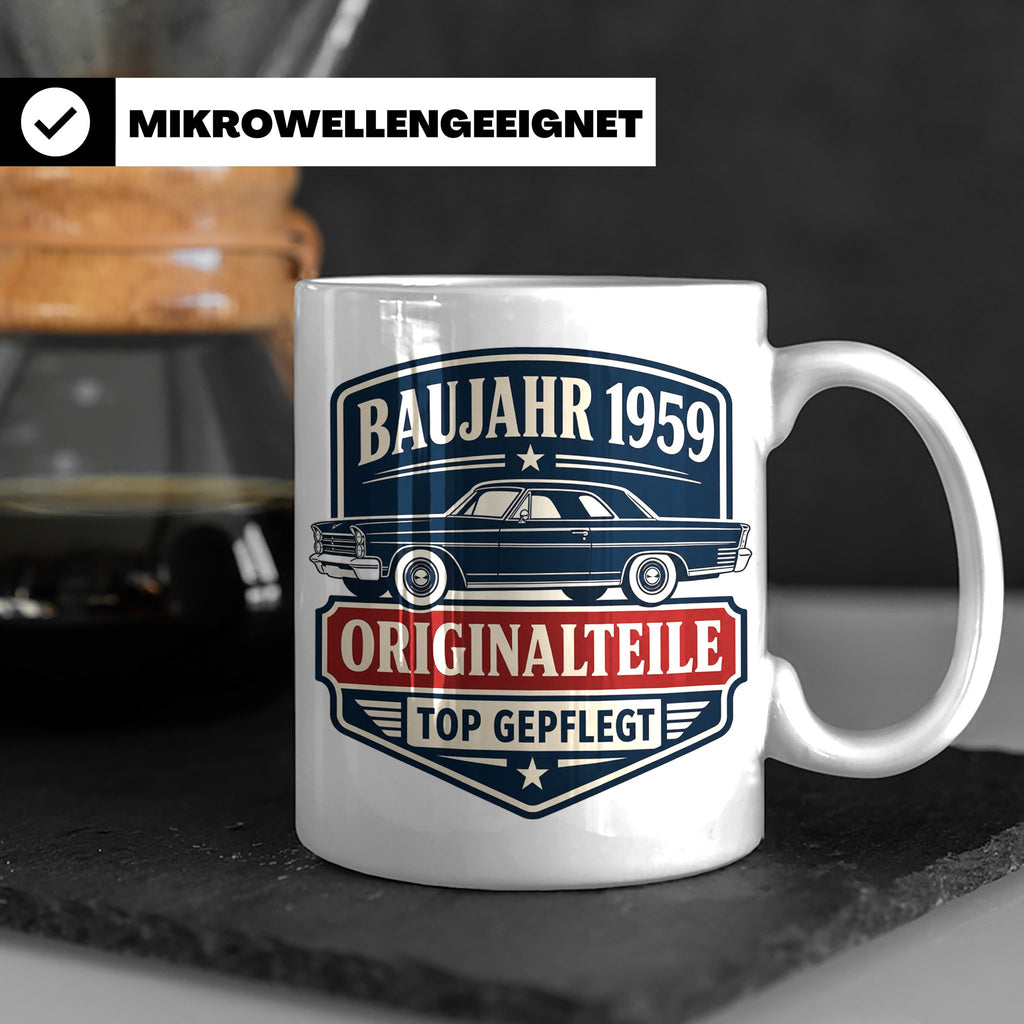 Baujahr 1959 Tasse Originalteile top gepflegt - Geschenk zum – Weiß [farbe:weiß]