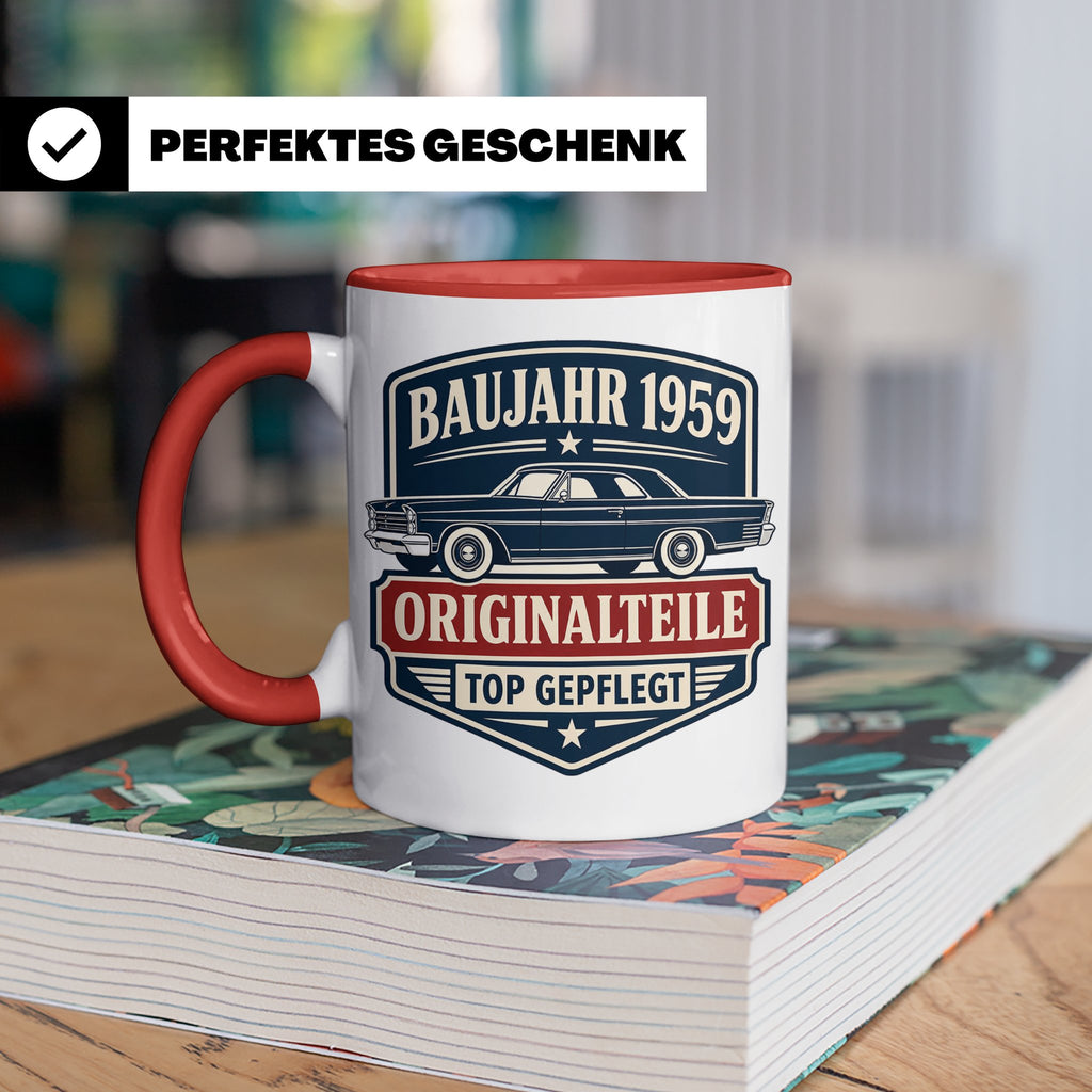 Baujahr 1959 Tasse Originalteile top gepflegt - Geschenk zum – Rot [farbe:rot]