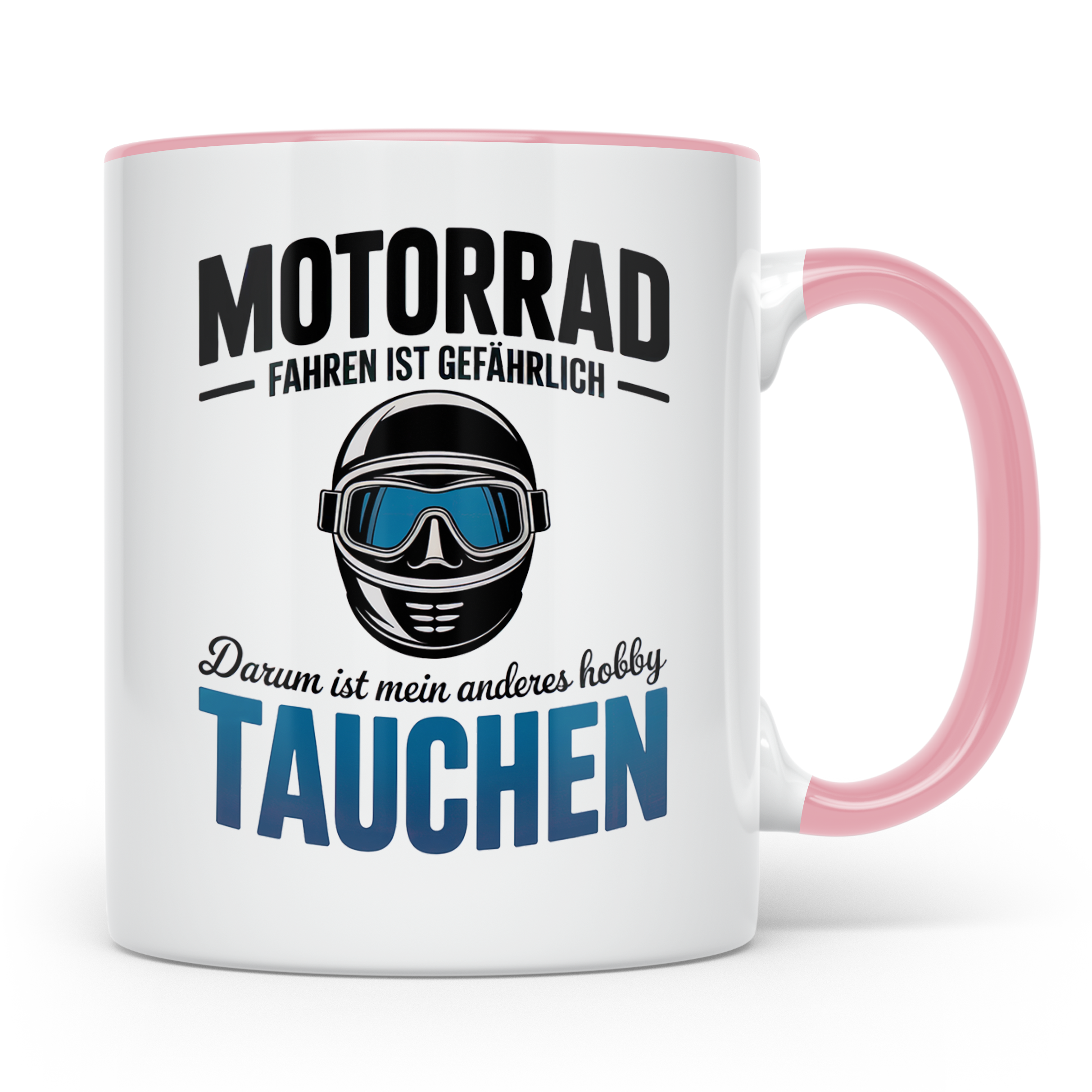 Motorrad Tauchen Tasse - Biker Geschenkidee für Taucher - Mo – Rosa [farbe:rosa]